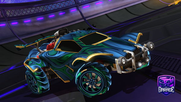 A Rocket League car design from Rayzr-